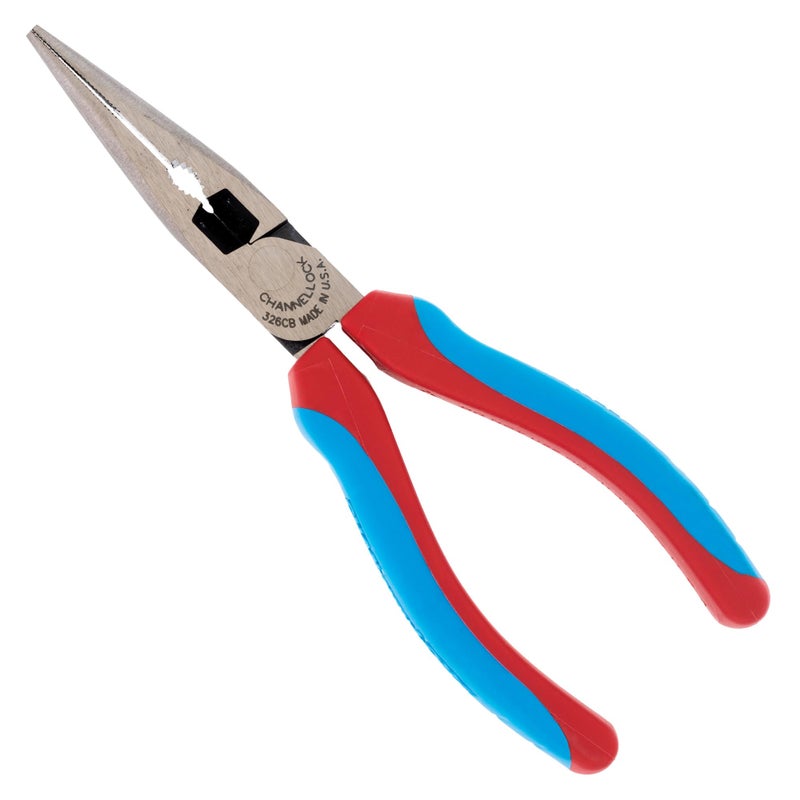 CHANNELLOCK 326CB 6-inch CODE BLUE XLT Combination Long Nose Pliers with Cutter, Made in USA, Forged High Carbon Steel - Image 1